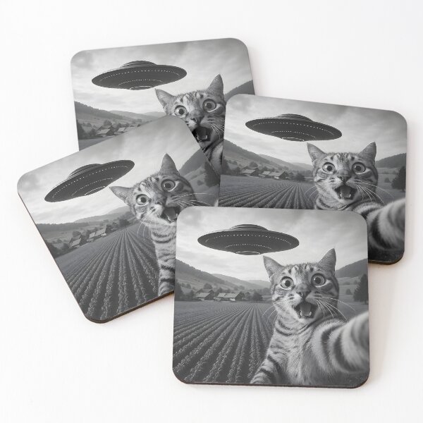 Item preview, Cat Selfie With Alien UFO Funny Cat Gifts For Men Women Kid  designed and sold by Addictive design.