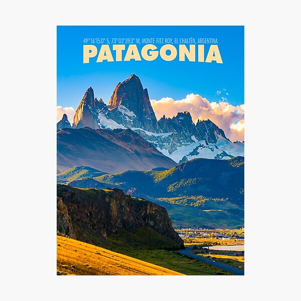 Item preview, Vintage-Style Patagonia Travel Poster designed and sold by travelwitheric.