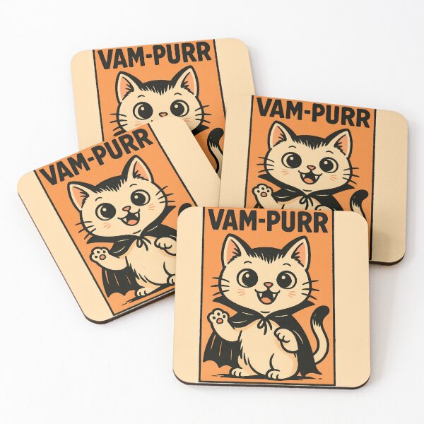 Item preview, Vam-purr – Cute vampire cat in retro comic style designed and sold by PixelForge.com.de.