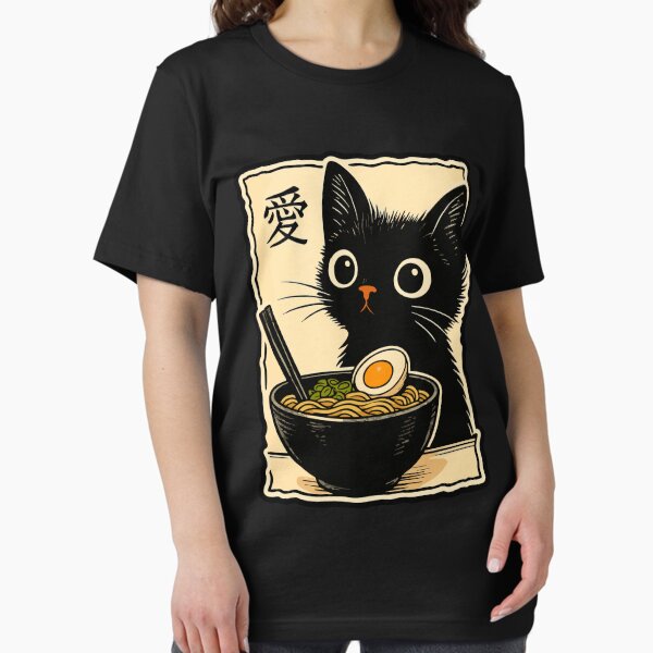 Item preview, Lustiges Katzen-Ramen-Grafik-T-Shirt, japanische Kawaii-Anime-Katze designed and sold by Addictive31.