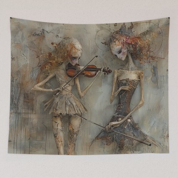 Item preview, Wooden Waltz: Puppet Violinists designed and sold by NeoNebulaArt.