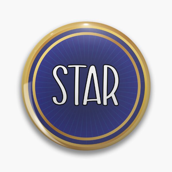 Item preview, Star Gold & Blue Geek Medal designed and sold by Jovie-Patch.