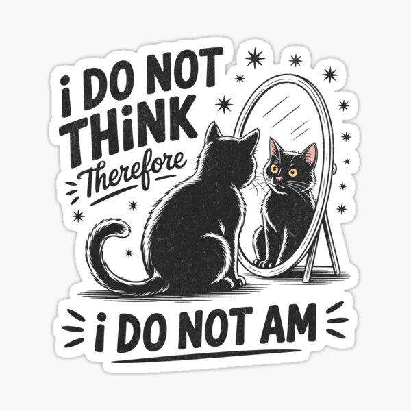 Artikel-Vorschau von Ich denke nicht, also bin ich nicht - Black Cat Mirror, designt und verkauft von BeansterNL.