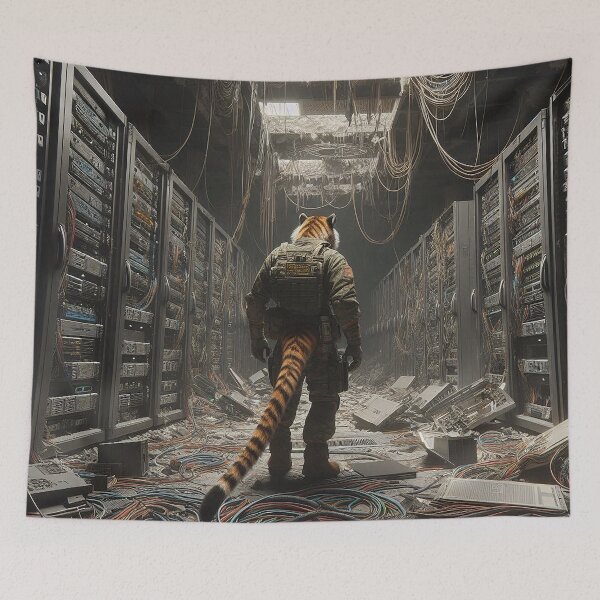 Item preview, Tiger Searches the Abandoned Data Center for Tech designed and sold by nikkolaus.