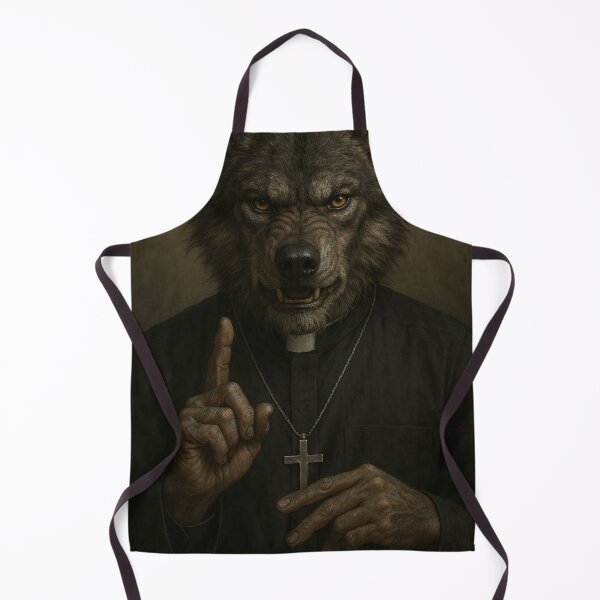 Item preview, Confessional Howl – Werewolf Priest Portrait designed and sold by Boohoo Beach.