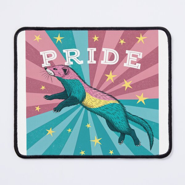 Item preview, Pansexual Pride Ferret - Dynamic Mid-Leap Design designed and sold by asliberry.