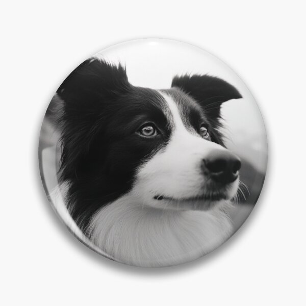 Item preview, Monochrome Black And White Border Collie Dog Portrait designed and sold by TheAnimalZ00.