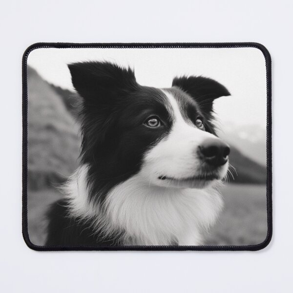 Item preview, Monochrome Black And White Border Collie Dog Portrait designed and sold by TheAnimalZ00.