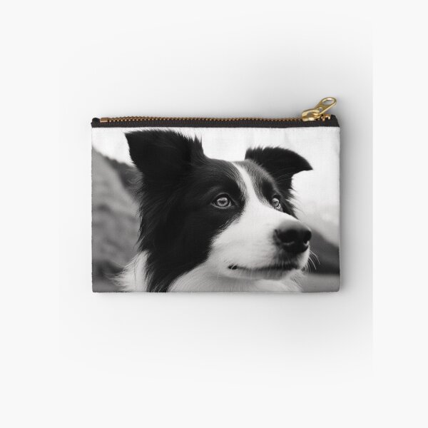 Item preview, Monochrome Black And White Border Collie Dog Portrait designed and sold by TheAnimalZ00.