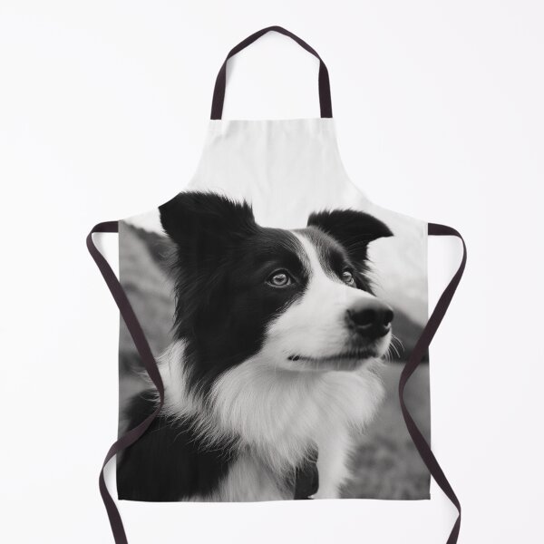 Item preview, Monochrome Black And White Border Collie Dog Portrait designed and sold by TheAnimalZ00.