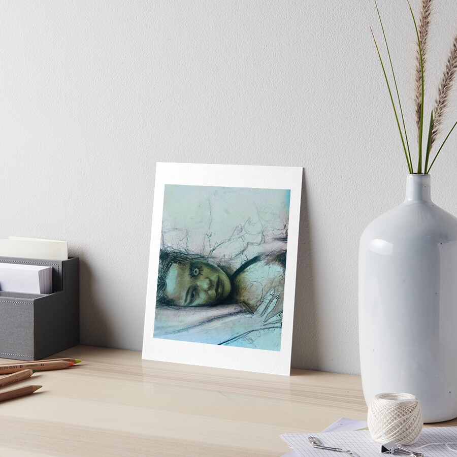 "Beautiful Agony" Cover art by Cal1kath, abstract-realism scribble art Art Print