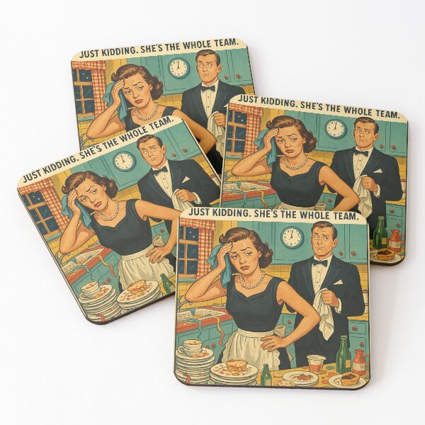 Item preview, Retro Feminist Poster - Teamwork Kitchen Humor Quote designed and sold by weirdfishes123.