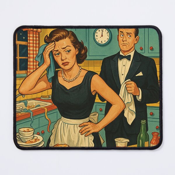 Item preview, Retro Feminist Poster - Teamwork Kitchen Humor Quote designed and sold by weirdfishes123.