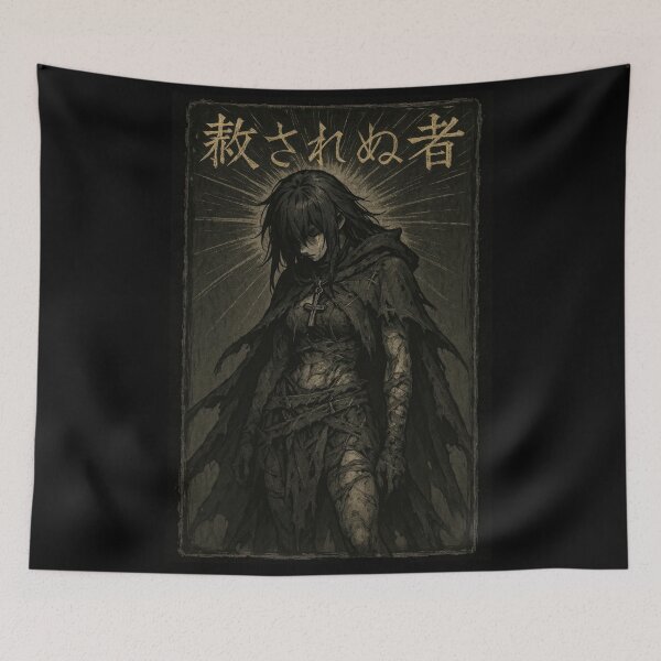 Item preview, The Unredeemed – Gothic Anime Warrior in Tattered Vestments designed and sold by Hirvipelto.