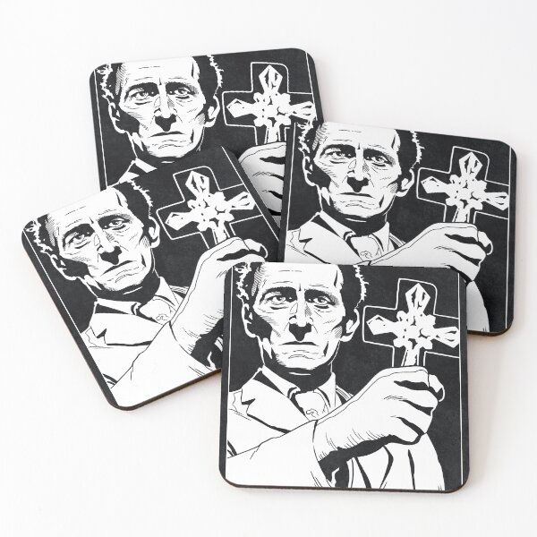 Item preview, DOCTOR VAN HELSING - The Brides of Dracula (Black and White) designed and sold by FamousWeirdosRB.