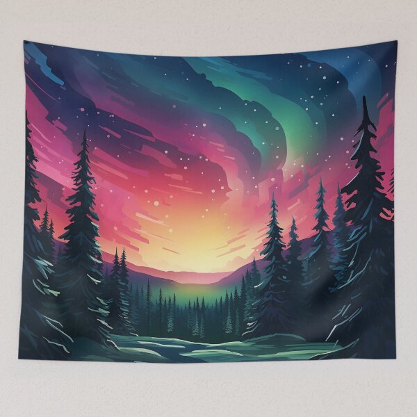 Aperçu de l'œuvre Aurora Borealis Splendor créée et vendue par DrawnThreads.