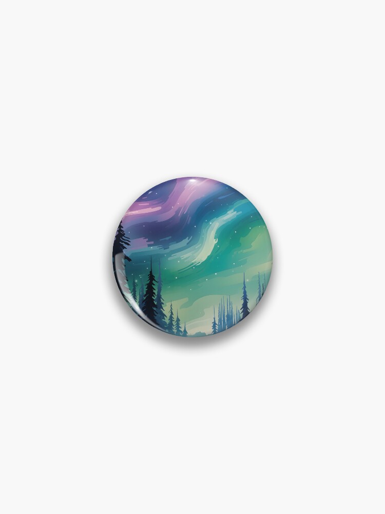 Thumbnail 1 von 3, Button, Aurora Borealis Symphony designt und verkauft von DrawnThreads.