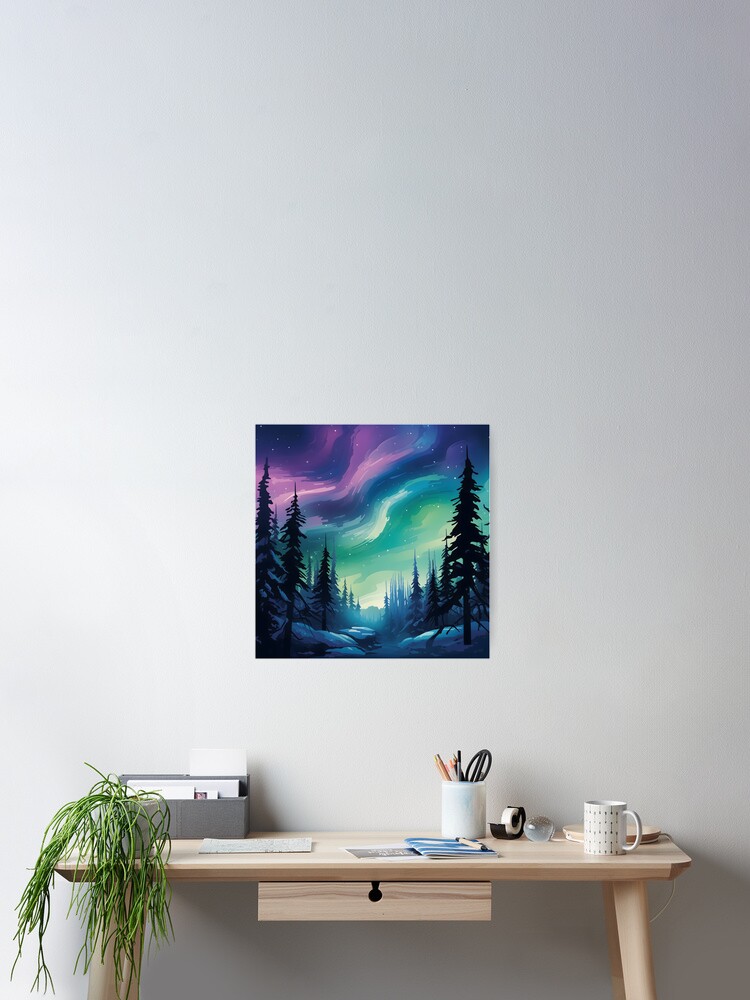 Thumbnail 2 von 3, Poster, Aurora Borealis Symphony designt und verkauft von DrawnThreads.