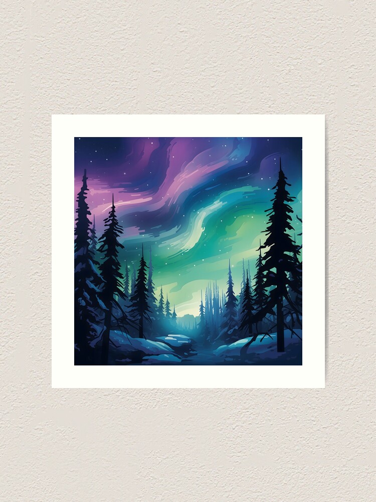 Thumbnail 1 von 3, Kunstdruck, Aurora Borealis Symphony designt und verkauft von DrawnThreads.