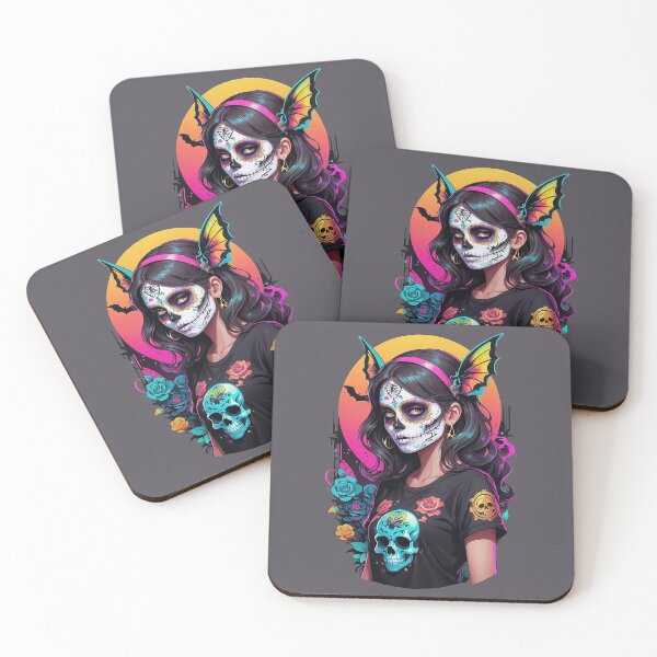 Item preview, Gothic Sugar Skull Girl with Bat Wings – Día de los Muertos Fusion Art	 designed and sold by Victor Shadehorn.
