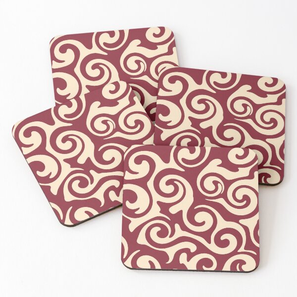 Item preview, Crimson and Cream Swirls Pattern designed and sold by Owcomm.