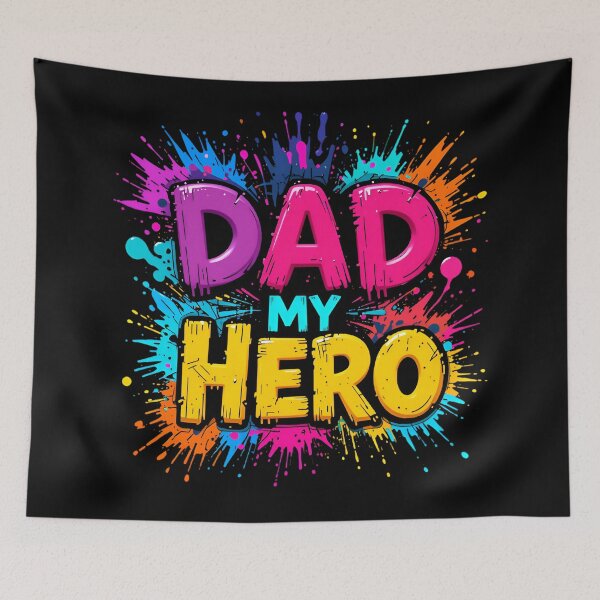 Item preview, Dad of Steel Typography with Color Splash designed and sold by BrushRushX.