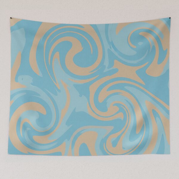 Item preview, Aqua and Tan Artistic Swirl Pattern designed and sold by Owcomm.