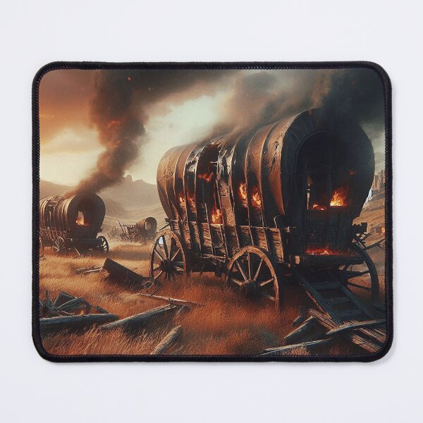 Item preview, Wagons Burn on the Indian Plains of the Wild West designed and sold by nikkolaus.
