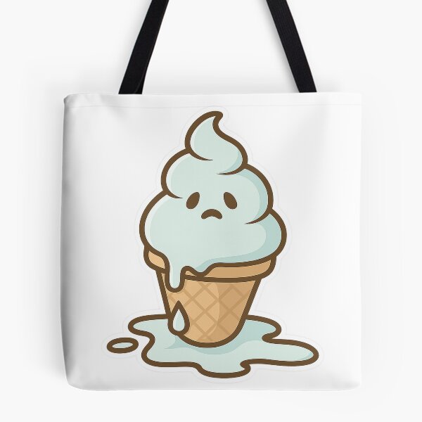 Item preview, Melting Ice Cream Ghost – Sad Kawaii Dessert Sticker designed and sold by Tripconic.