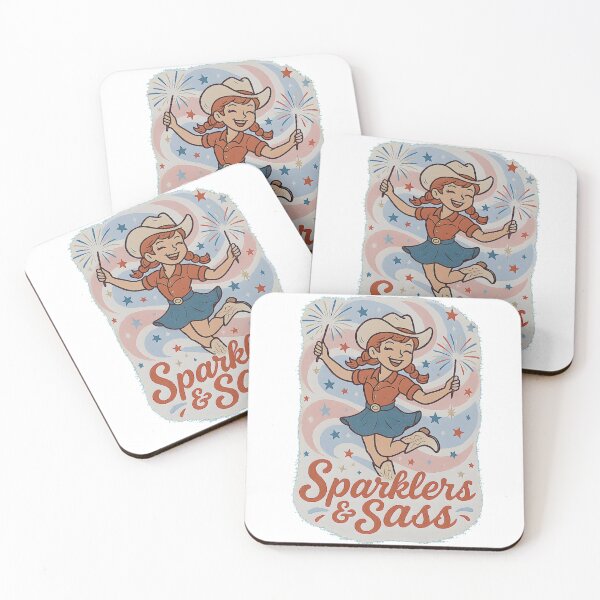 Item preview, 4TH OF JULY COWGIRL SPARKLERS AND SASS CARTOON, AI designed and sold by davidjulie.