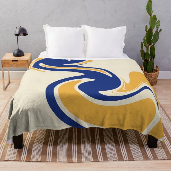 Item preview, Navy Blue and Goldenrod Swirls on Cream designed and sold by Owcomm.