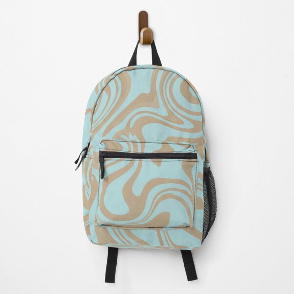 Item preview, Light Blue and Tan Liquid Marble Pattern designed and sold by Owcomm.