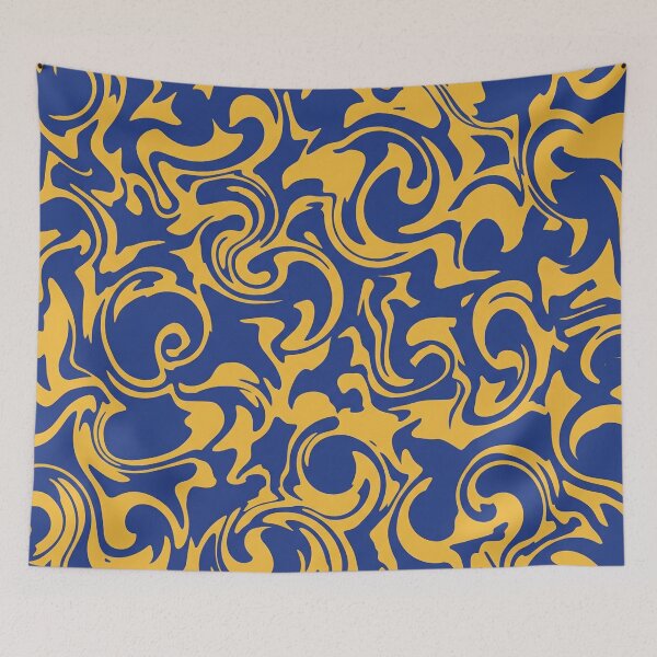 Item preview, Royal Blue and Goldenrod Swirl Pattern designed and sold by Owcomm.
