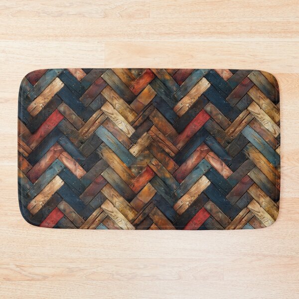 Item preview, Rustic Herringbone Pattern of Weathered Wood Planks designed and sold by NTGUILTY.