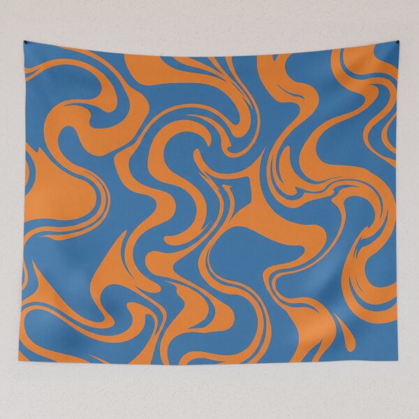 Item preview, Blue and Orange Swirl Pattern designed and sold by Owcomm.