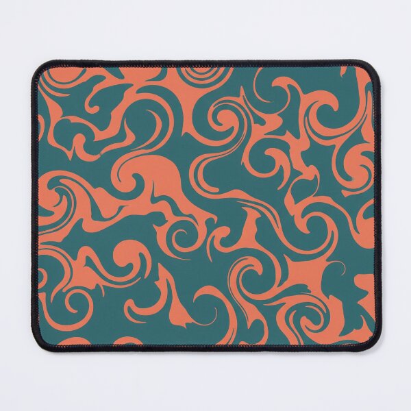 Item preview, Teal and Coral Swirl Pattern designed and sold by Owcomm.