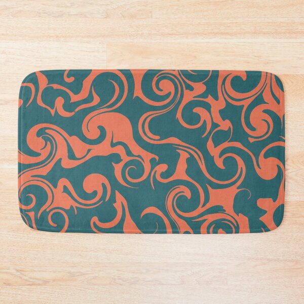 Item preview, Teal and Coral Swirl Pattern designed and sold by Owcomm.