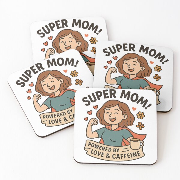Item preview, Super Mom powered by love and caffeine. designed and sold by Artivio2025.