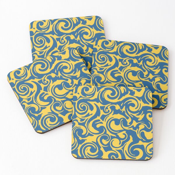 Item preview, Royal Blue and Goldenrod Swirl Pattern designed and sold by Owcomm.