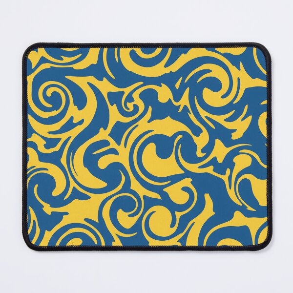 Item preview, Royal Blue and Goldenrod Swirl Pattern designed and sold by Owcomm.