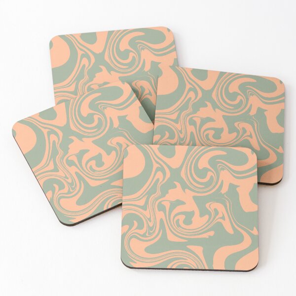 Item preview, Soft Peach and Sage Green Swirl Pattern designed and sold by Owcomm.