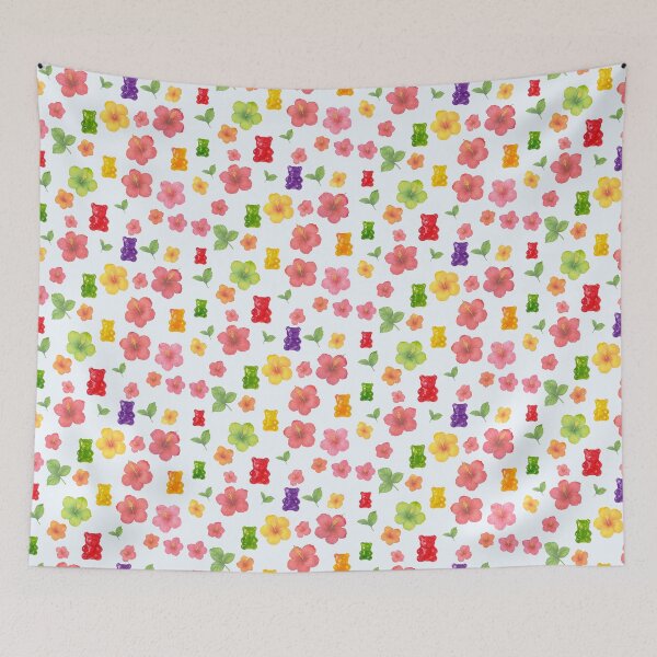Item preview, Cute gummy bears and little flowers trendy pattern designed and sold by HandmadeMood.