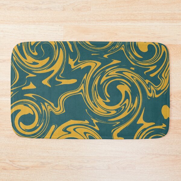 Item preview, Deep Teal and Goldenrod Swirl Pattern designed and sold by Owcomm.