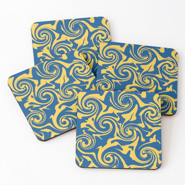 Item preview, Royal Blue and Goldenrod Swirl Pattern designed and sold by Owcomm.