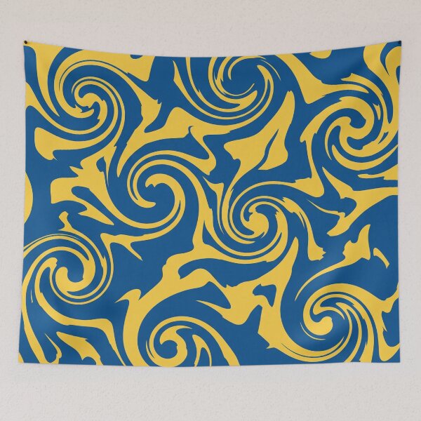 Item preview, Royal Blue and Goldenrod Swirl Pattern designed and sold by Owcomm.