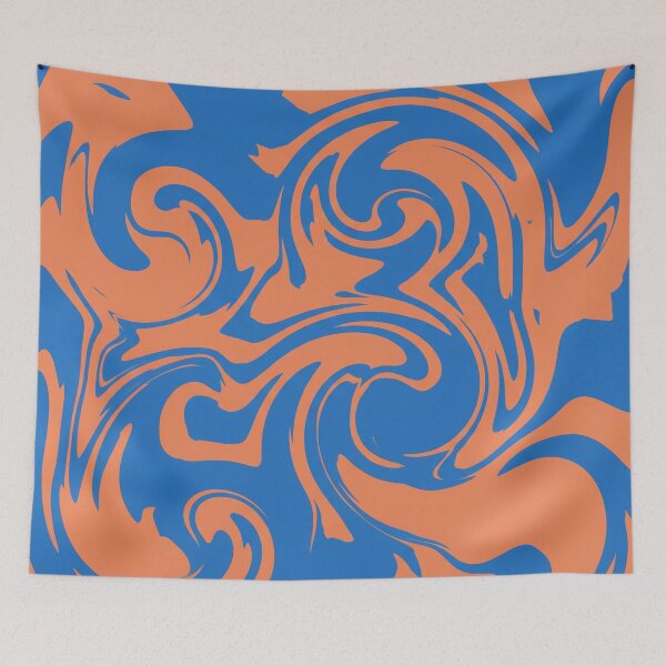 Item preview, Blue and Orange Fluid Swirl Pattern designed and sold by Owcomm.