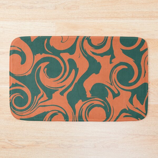 Item preview, Deep Teal and Orange Swirl Pattern designed and sold by Owcomm.