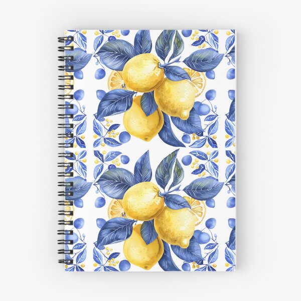 Aperçu de l'œuvre Carreaux de citron siciliens méditerranéens Dolce Vita Italie Aquarelle créée et vendue par PG Illustration.