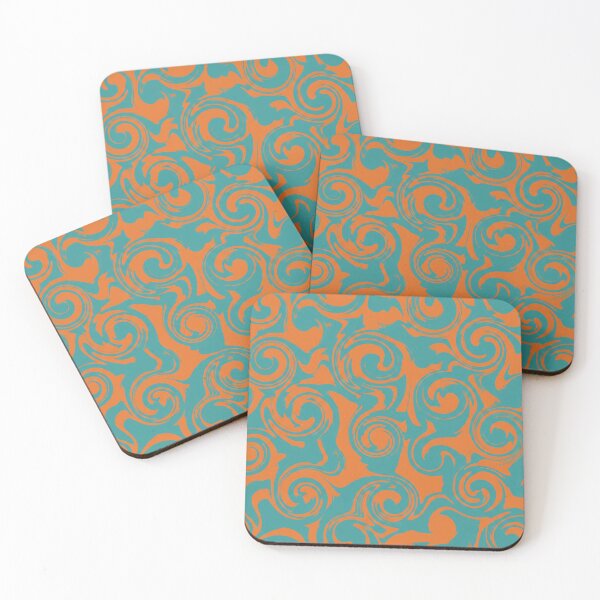 Item preview, Deep Teal and Orange Swirl Pattern designed and sold by Owcomm.