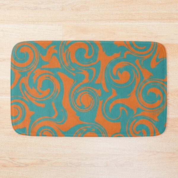 Item preview, Deep Teal and Orange Swirl Pattern designed and sold by Owcomm.